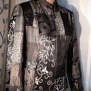 Black & white zip blazer